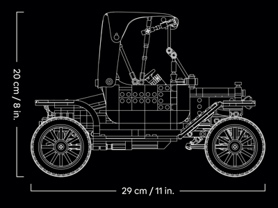 LEGO set 11376 Ford Model T Dimensions