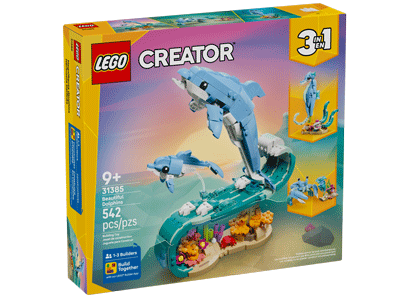 LEGO set 31385 Sea Animals: Beautiful Dolphins Box Front