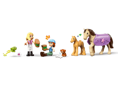 LEGO set 42695 Horse & Baby Foal Trailer Minidolls