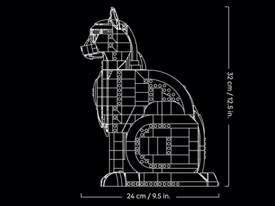 LEGO set 21376 Orange Cat Dimensions