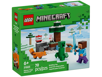 21583-box-front LEGO set 21583 Steve's Taiga Adventure Box Front