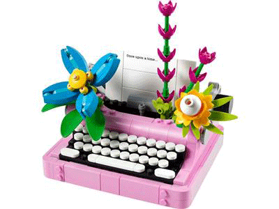 Typewriter with Flowers