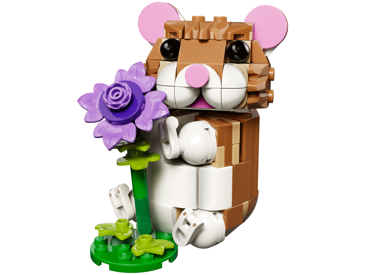 31376 Cute Hamster with a Flower