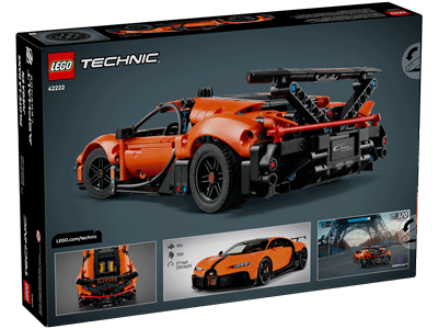 LEGO set 42222 Bugatti Chiron Pur Sport Hypercar Box Back