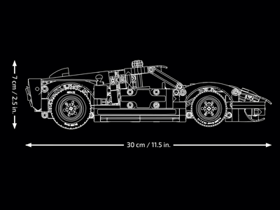 LEGO set 42223 1966 Ford GT40 MKII Race Car Dimensions