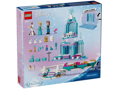 LEGO set 43281 Elsa's Ice Castle & Snow Ride Adventure Box Back