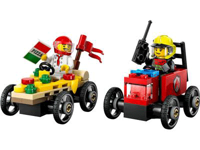 Pizza vs. Fire Truck Race Car Pack