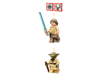 LEGO set 75422 SMART Play: Yoda's Hut and Jedi Training Minifigs
