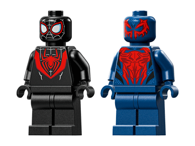 LEGO set 76337 Miles Morales Mech vs. Spider-Man 2099 Minifigs