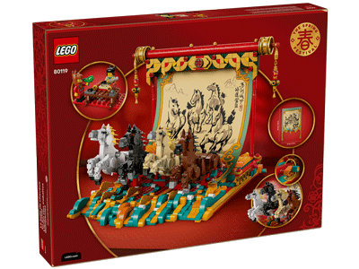 LEGO set 80119 Galloping Horses Canvas Box Back