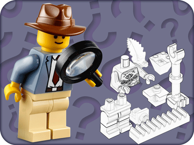 Detective Minifigure identifying LEGO Pieces
